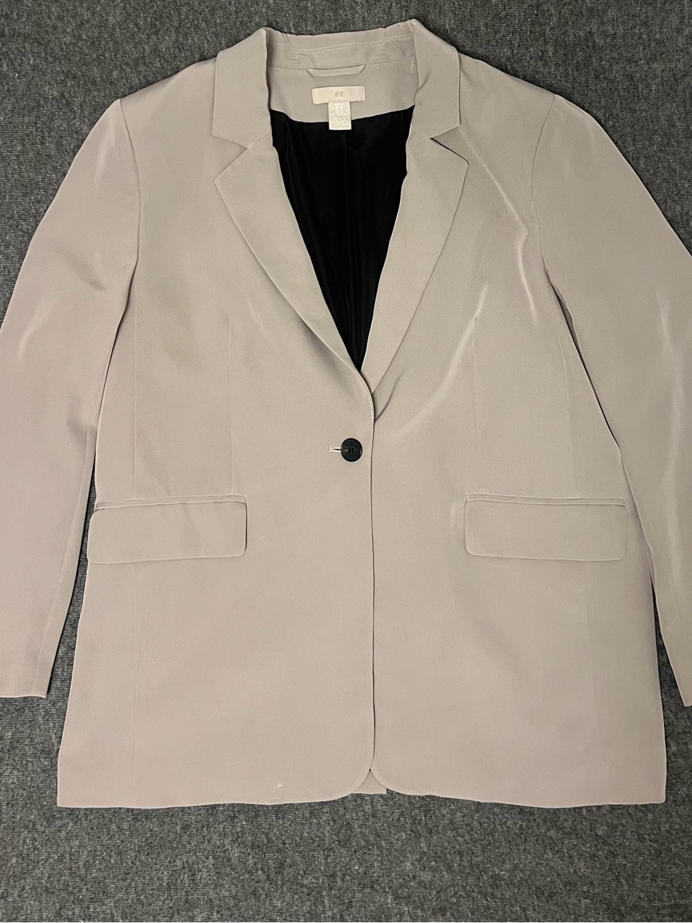H&M Taupe Greige Single Button Blazer Size M